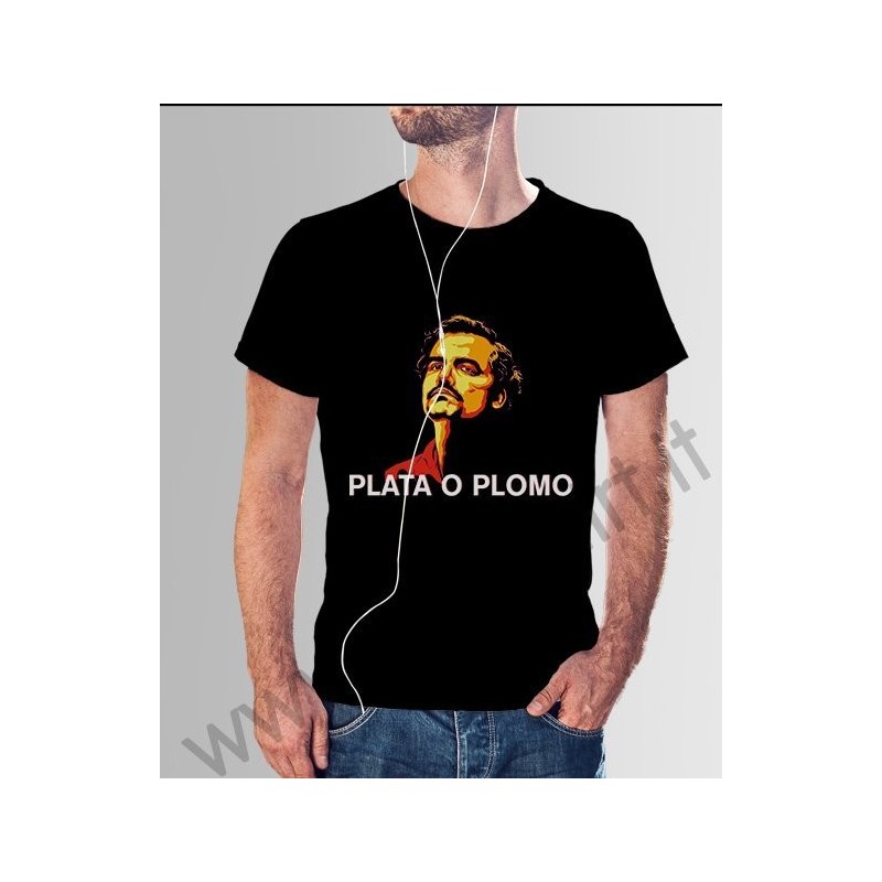 T-shirt Narcos Plata o Plomo