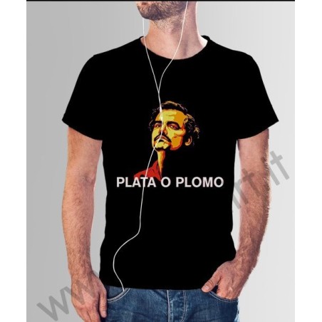 T-shirt Narcos Plata o Plomo