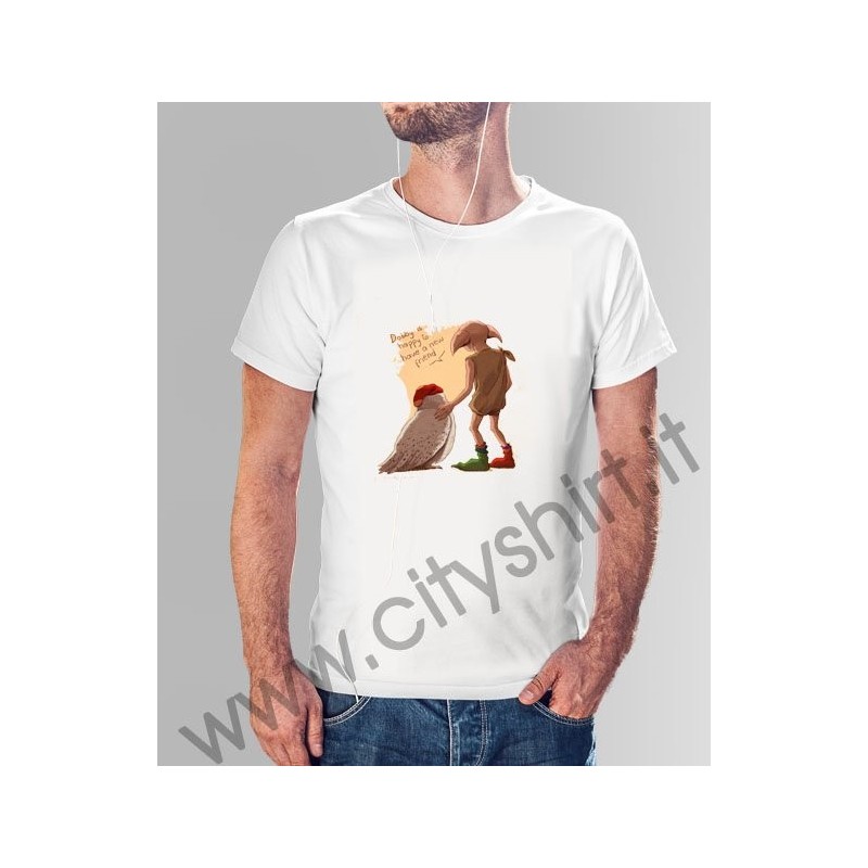 La T-shirt dobby l'elfo libero e Edvige