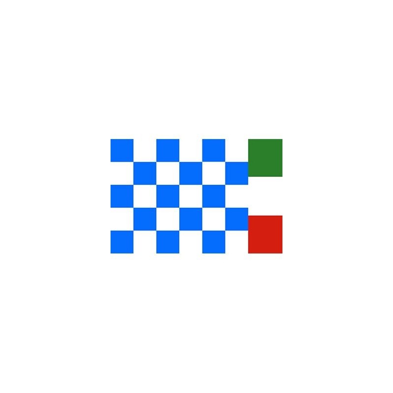 Bandiera Scacchi Azzurri Tricolore - Simbolo Patrio Italiano