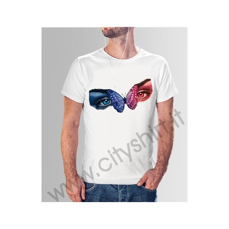 T Shirt Occhi con farfalla