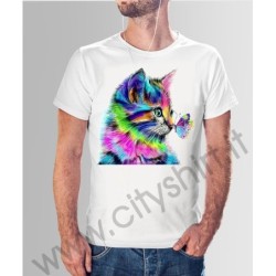 La T-shirt  Gatto con farfalla