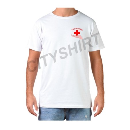 T-shirt crocerossa in mano