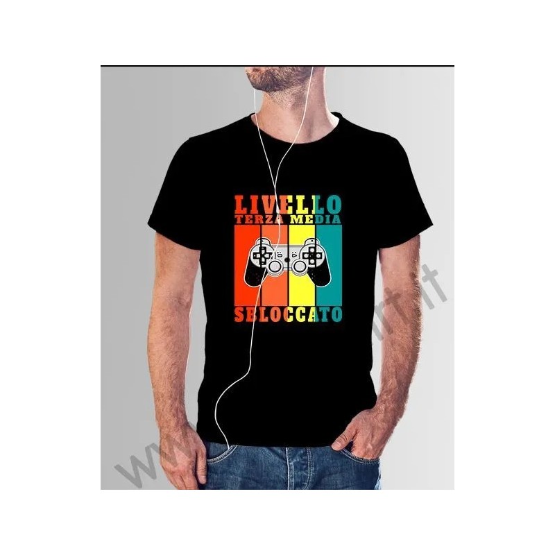 T-shirt Livello terza media sbloccato